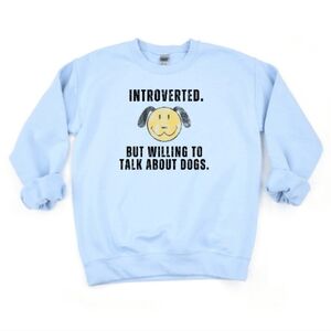 Introverted Dog Lover Light Blue Sweatshirt-new